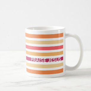 Mug Pastel moderne PRAISE chrétienne rayée JÉSUS