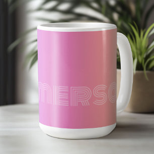 Mug Pastel Purple Pink Coral Ombre - énorme monogramme