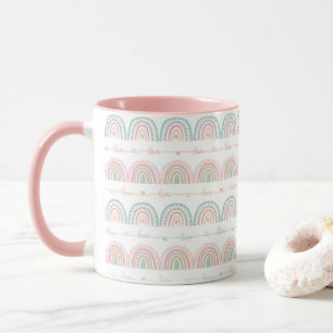 Mug Pastel Rainbows Love Motif