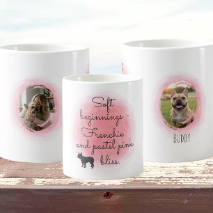 Mug Pastel Rose Bouledogue Français Personnalisé Photo