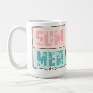 MUG PASTEL ROSE & VIBES D'ÉTÉ VERTES DIT