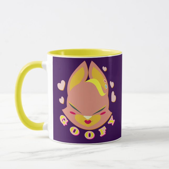Mug pastel-toned fox-rabbit  (Gauche)