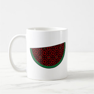 Mug Pastèque de Palestine Broderie tatreez rouge