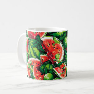 Mug Pastèques, citron vert, feuilles de pastèque, peti
