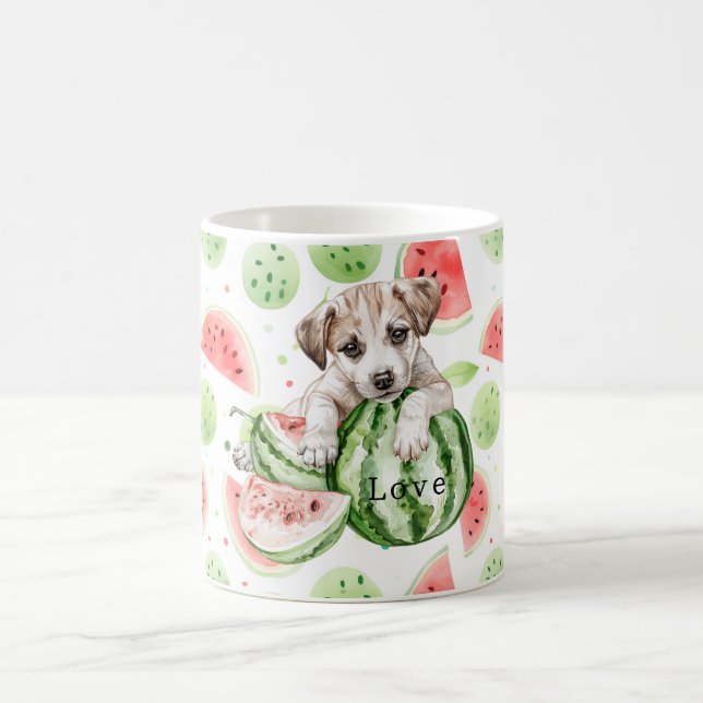 Mug Pastèques rouges vertes blanches Chien   (Centre)