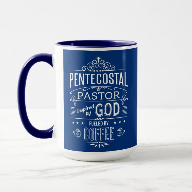 Mug Pasteur pentecôtiste, inspiré de Dieu et du Café (Gauche)