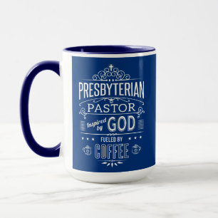 Mug Pasteur presbytérien, propulsé par Dieu et le ca