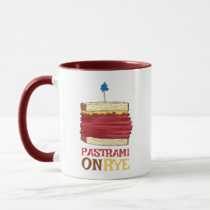 Mug Pastrami sur Rye NYC Kosher Jewish Deli Sandwich