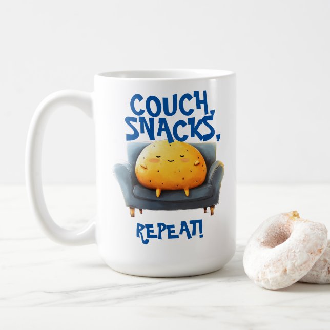 Mug Patate de canapé drôle (Avec donut)