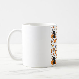 Mug Patch de citrouilles aux chats noirs pour Hallowee