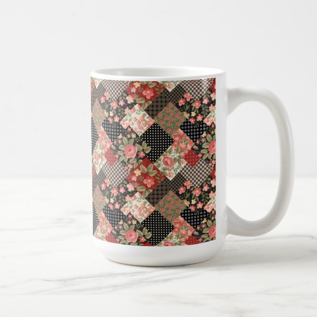 Mug Patchwork Fleurs Motifs Polka Dot Plai géométrique (Droite)