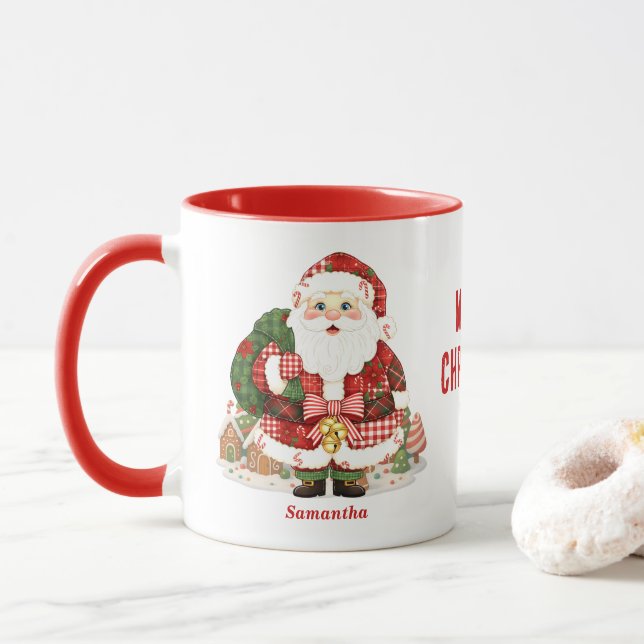 Mug Patchwork Noël du Père Noël (Avec donut)