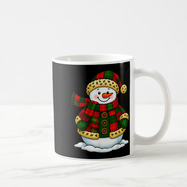 Mug Patchwork Snowman Retro Funny Christmas Snowman Ho (Droite)
