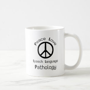 Mug Pathologie de langue de la parole d'amour de paix