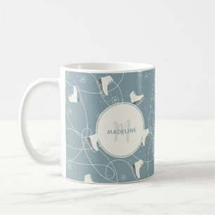 Mug Patin à glace et flocons de neige Personnalisé