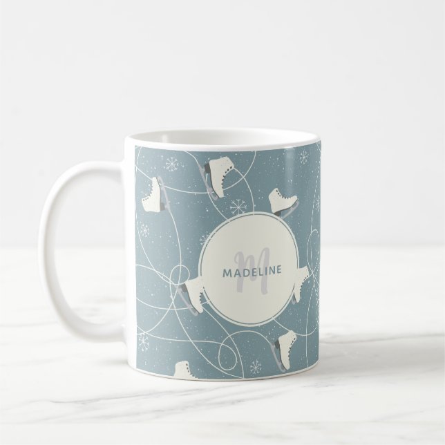 Mug Patin à glace et flocons de neige Personnalisé (Gauche)