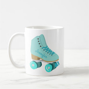 Mug Patinage à quatre roulettes Turquoise Blue Retro 