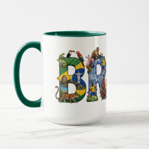 Mug Patrimoine du Brésil, Samba, Forêt tropicale, Foot