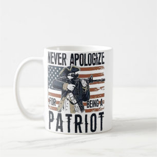 Mug Patriote Américain "Ne jamais s'excuser" Minutemen