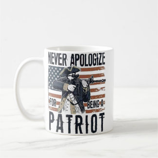 Mug Patriote Américain "Ne jamais s'excuser" Minutemen