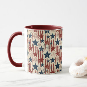 Mug Patriotique 4 juillet, Étoiles Rayures, Américain