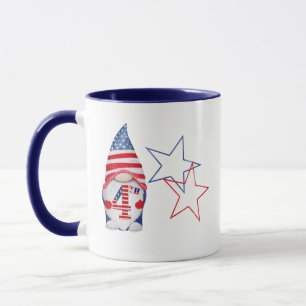 Mug Patriotique American Gnome USA rouge, blanc et ble