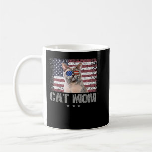 Mug Patriotique Chats Maman Avec Lunettes de soleil US