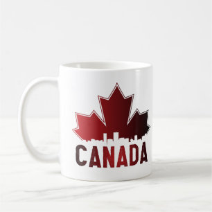 Mug Patriotique de feuille d'érable rayée du Canada