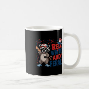 Mug Patriotique Raccoon Merica Usa 4 juillet Rouge Bla
