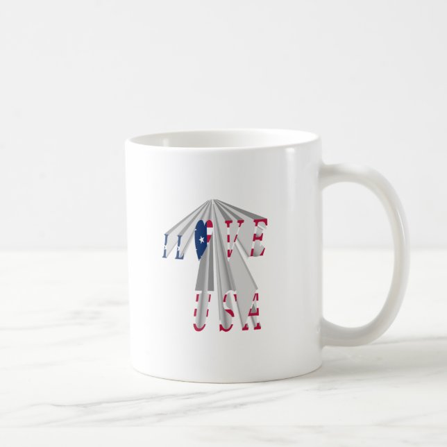 Mug Patriotisme effarant : I Love USA Perspective Art (Droite)