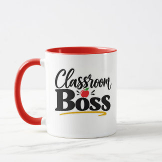Mug Patron de Classe Prof Typographie Apple Drôle