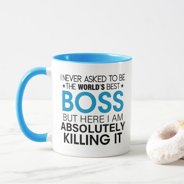Mug Patron, je n'ai jamais demandé d'être le meilleur  (Avec donut)