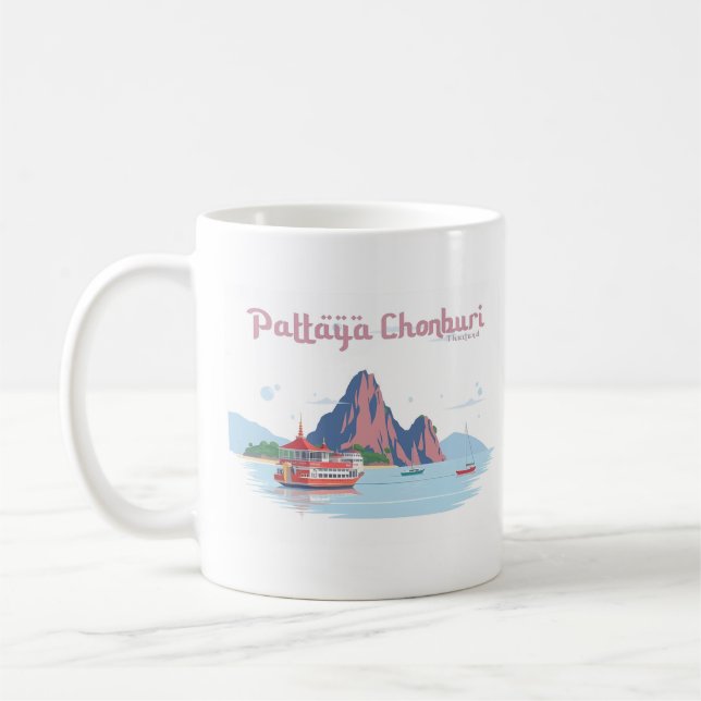 Mug Pattaya Chonburi Thaïlande Pastel Travel (Gauche)