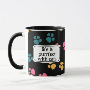 Mug Patte de chat noir drôle mignon
