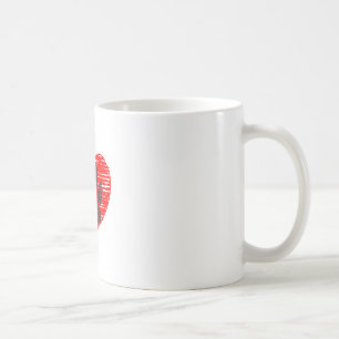 Mug Patte de chien esquissée dans un cœur rouge
