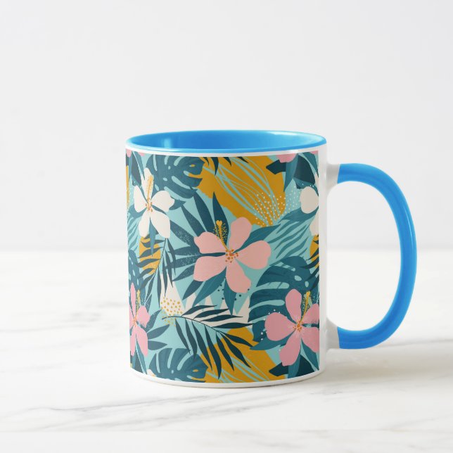 Mug Pattern tropical hibiscus (Droite)