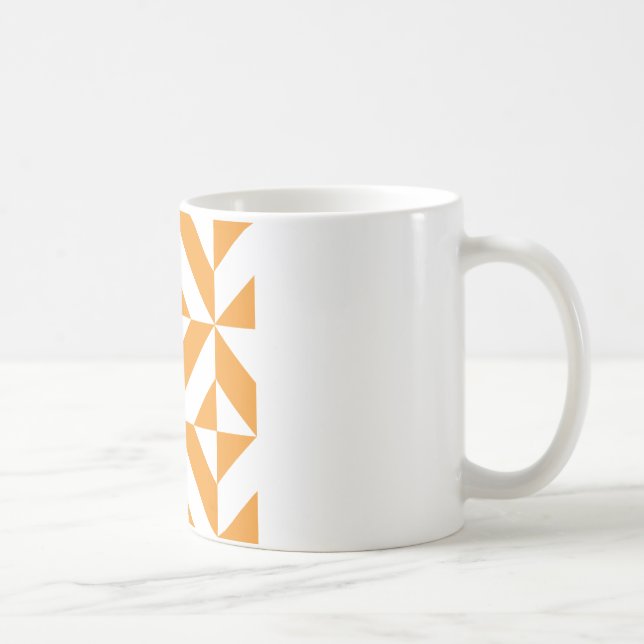 Mug Patters de Burnt Orange Geometric Deco Cube (Droite)
