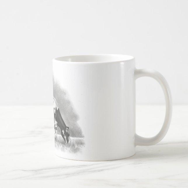 Mug Pâturage de vache du Holstein : Dessin au crayon (Droite)