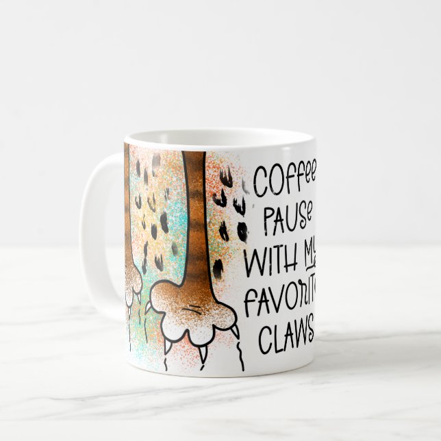 Mug pause café avec mes griffes préférées (Devant gauche)