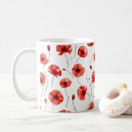 Mug Pavot Pressé Fleurs Aquarelle Style
