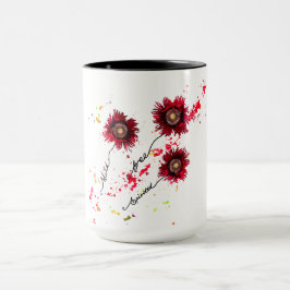 Mug Pavot sauvage libre avec éclaboussure de peinture
