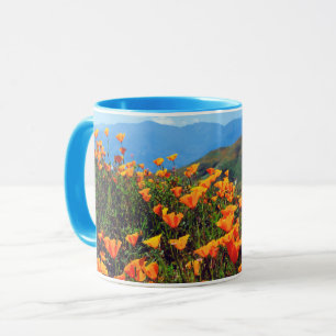 Mug Pavots de Californie recouvrant un versant de coll