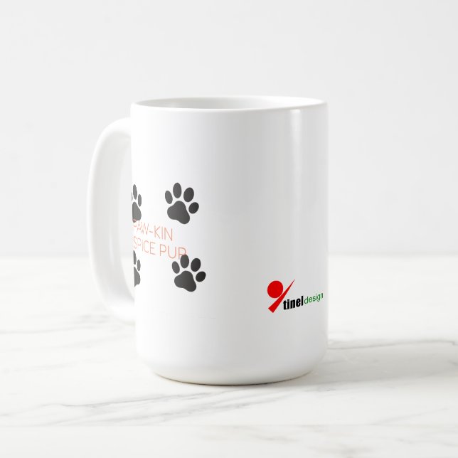Mug Paw-kin Épice Pup - Amusant d'Halloween animal (Devant gauche)
