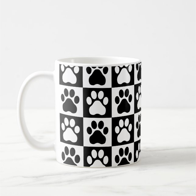 Mug Paw pour animaux - Voiture ou chien À damiers Moti (Gauche)
