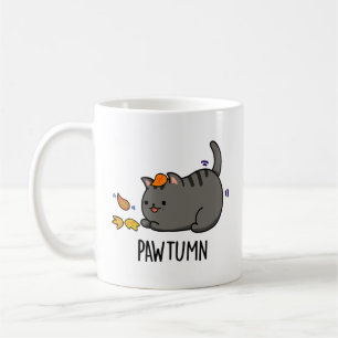 Mug Pawtume mignon Automne Kitty Cat Pun