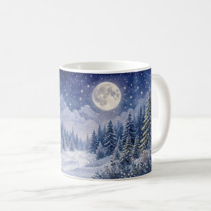 Mug Paysage artistique de forêt hivernale au clair de