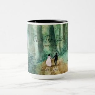 Mug Paysage boisé mariage Aquarelle