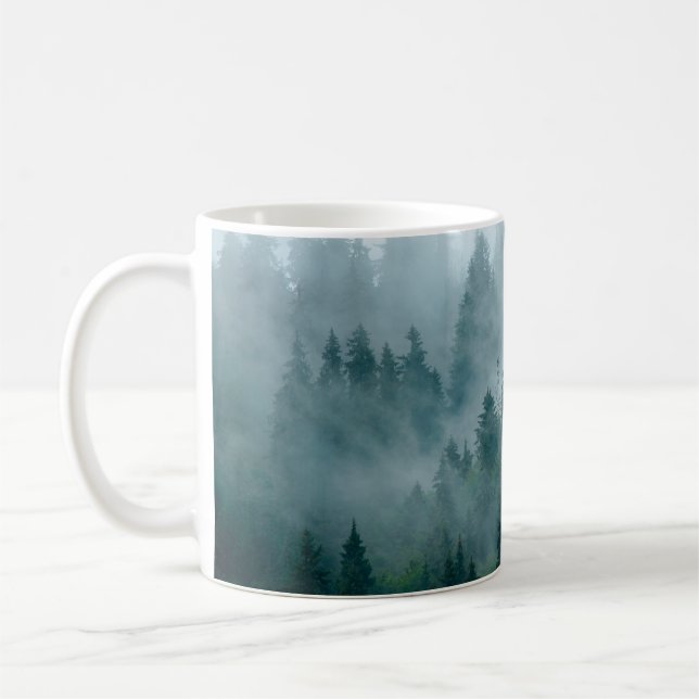 Mug Paysage bruyant avec forêt de sapins en hipster vi (Gauche)