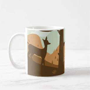 Mug Paysage d'automne avec des cerfs communs