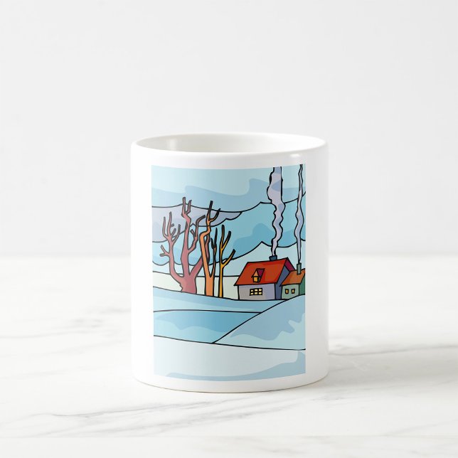 Mug Paysage de la maison d'hiver (Créateur téléchargé)